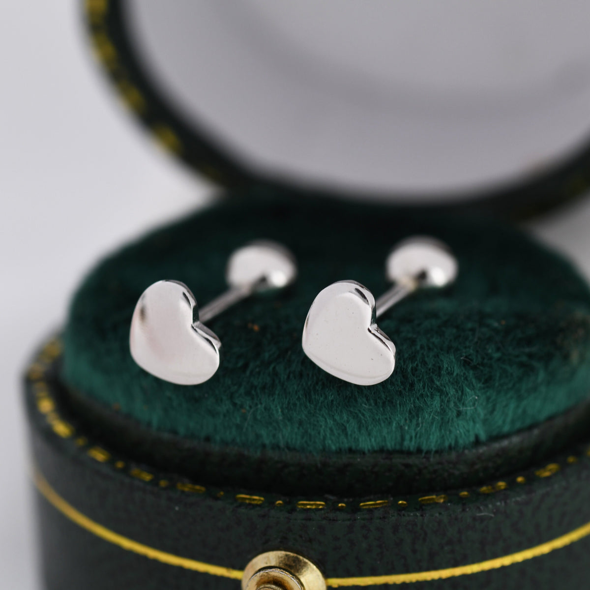 Heart Screwback Earrings in Sterling Silver, Dainty Heart Screw Back Stacking Earrings, Barbell Earrings, Piercing Earrings