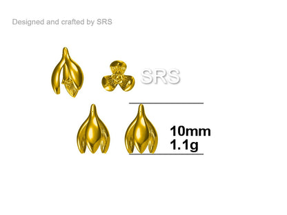 Enamel Painted Snowdrop Flower Drop Earrings in Sterling Silver, Nature Inspired Flower Earrings, January Birth Flower, Botanical