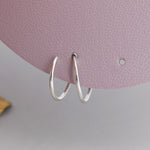 Minimalist Spiral Hoop Earrings in Sterling Silver, Single Piercing Spiral Hoop Earrings, Double Hoop Twist Earrings