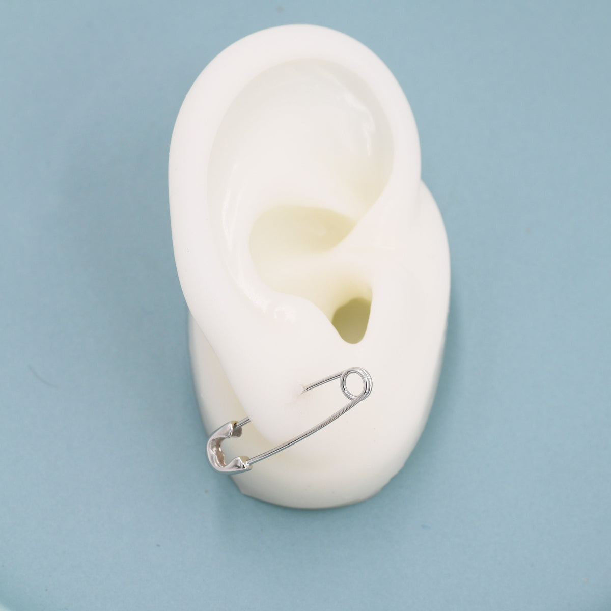 Safety Pin Hoop Earrings in Sterling Silver, Available in 3 Sizes, Safety Pin Earrings, Silver or Gold