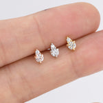 Sterling Silver Diamond CZ Stud Earrings, 3mm April Birthstone CZ Earrings, Silver, Gold or Rose Gold, Stacking Earrings