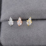 Sterling Silver Diamond CZ Stud Earrings, 3mm April Birthstone CZ Earrings, Silver, Gold or Rose Gold, Stacking Earrings