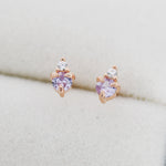 Sterling Silver Alexandrite Blue Purple CZ Stud Earrings, 3mm June Birthstone CZ Earrings, Silver, Gold or Rose Gold, Stacking Earrings