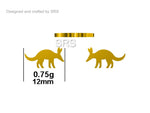 Aardvark Stud Earrings in Sterling Silver, Silver or Gold, Nature Inspired Animal Design