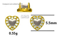 Tiny Blue Opal Heart with CZ Stud Earrings in Sterling Silver, Silver, Gold or Rose Gold, Vintage Inspired Design