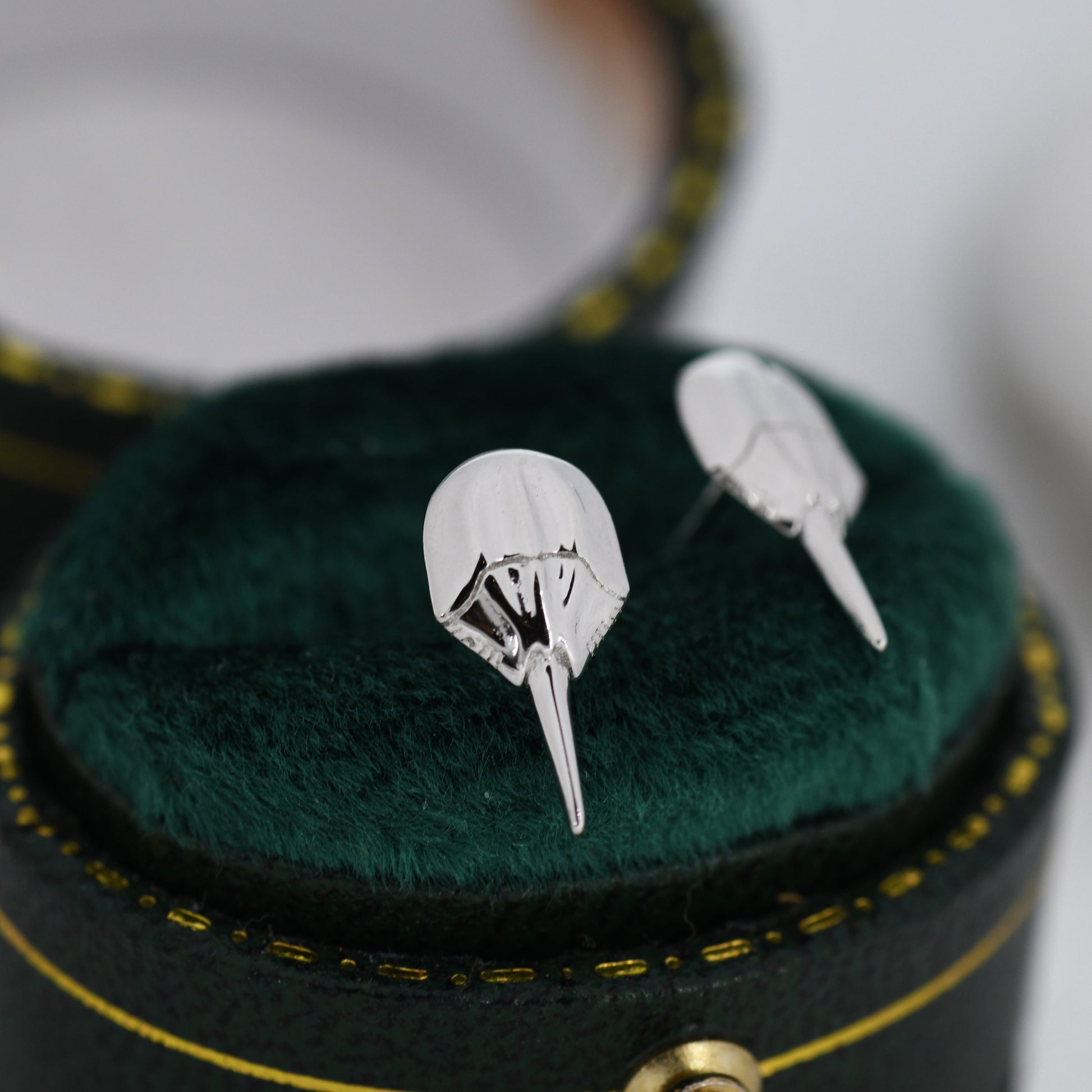 Horseshoe Crab Stud Earrings in Sterling Silver, Silver or Gold, Ocean Animal, Nature Inspired Animal Earrings