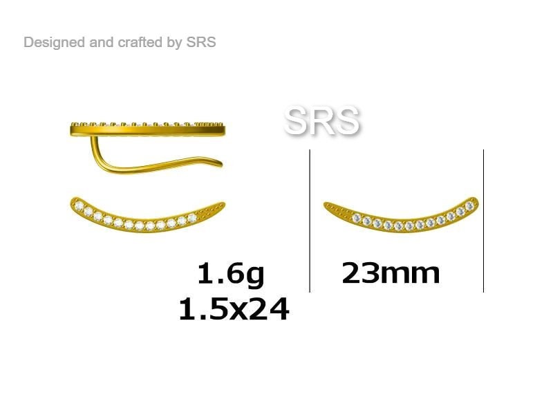 Ombre Ruby Pink CZ Crawler Earrings in Sterling Silver, Silver or Gold, Gradient Colour Ear Crawlers, July Birthstone Ear Climbers