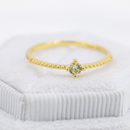 Peridot Green CZ Ring in Sterling Silver, Silver or Gold, Delicate Stacking Ring,  Green CZ Skinny Band, Size US 6 - 8, August Birthstone