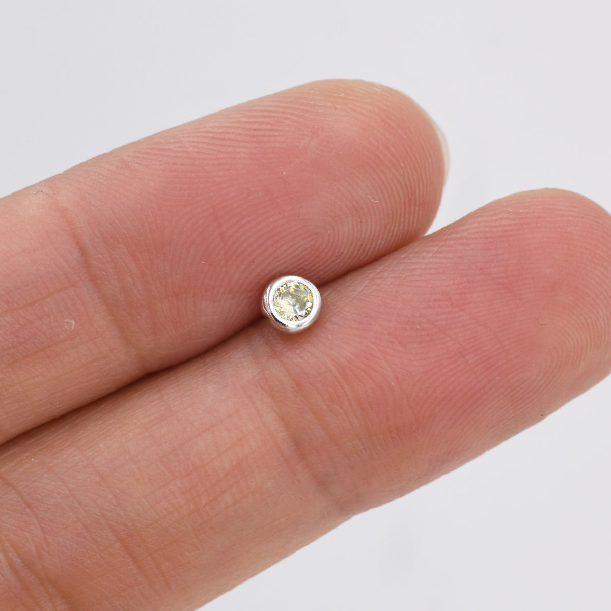 Sterling Silver Peridot Green CZ Stud Earrings, 4mm August Birthstone CZ Earrings, Silver, Gold or Rose Gold, Stacking Earrings