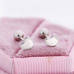 Heart Screwback Earrings in Sterling Silver, Dainty Heart Screw Back Stacking Earrings, Barbell Earrings, Piercing Earrings