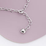 Heart Link Bracelet in Sterling Silver, Delicate Heart Infinity Bracelet, Silver or Gold, Heart Chain, Heart Charm Bracelet