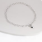 Heart Link Bracelet in Sterling Silver, Delicate Heart Infinity Bracelet, Silver or Gold, Heart Chain, Heart Charm Bracelet