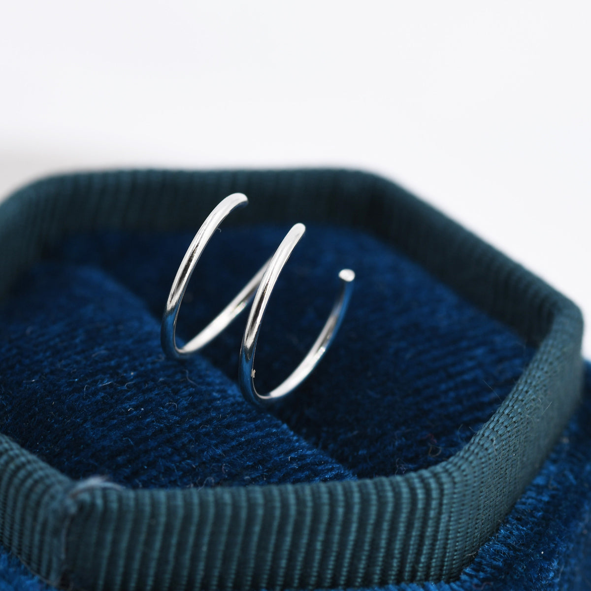 Minimalist Spiral Hoop Earrings in Sterling Silver, Single Piercing Spiral Hoop Earrings, Double Hoop Twist Earrings