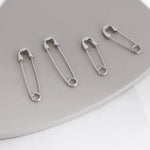 Safety Pin Hoop Earrings in Sterling Silver, Available in 3 Sizes, Safety Pin Earrings, Silver or Gold