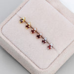 Sterling Silver Garnet Red Stud Earrings, 3mm January Birthstone CZ Earrings, Silver, Gold or Rose Gold, Stacking Earrings, Crown Earrings