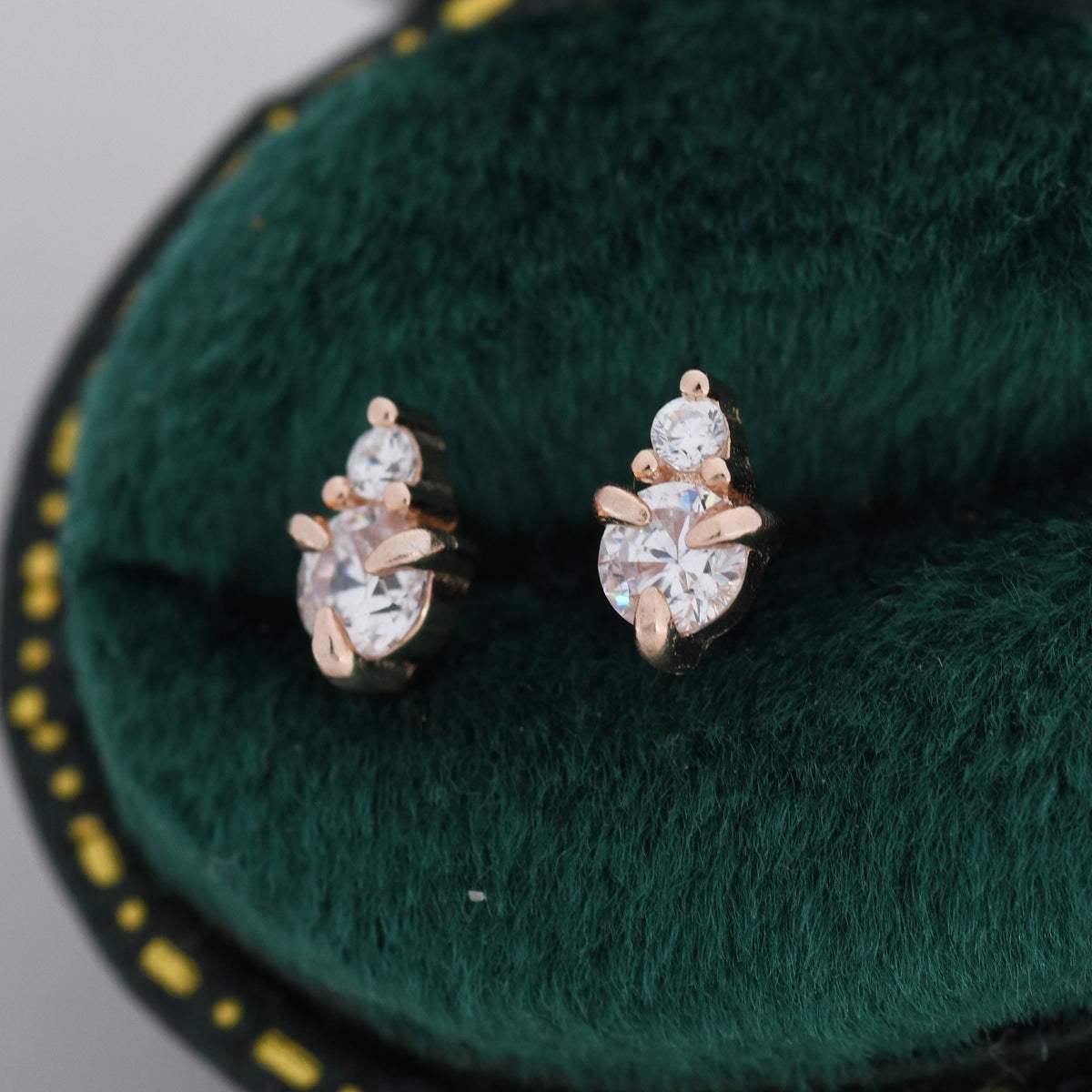 Sterling Silver Diamond CZ Stud Earrings, 3mm April Birthstone CZ Earrings, Silver, Gold or Rose Gold, Stacking Earrings