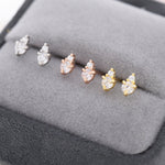 Sterling Silver Diamond CZ Stud Earrings, 3mm April Birthstone CZ Earrings, Silver, Gold or Rose Gold, Stacking Earrings
