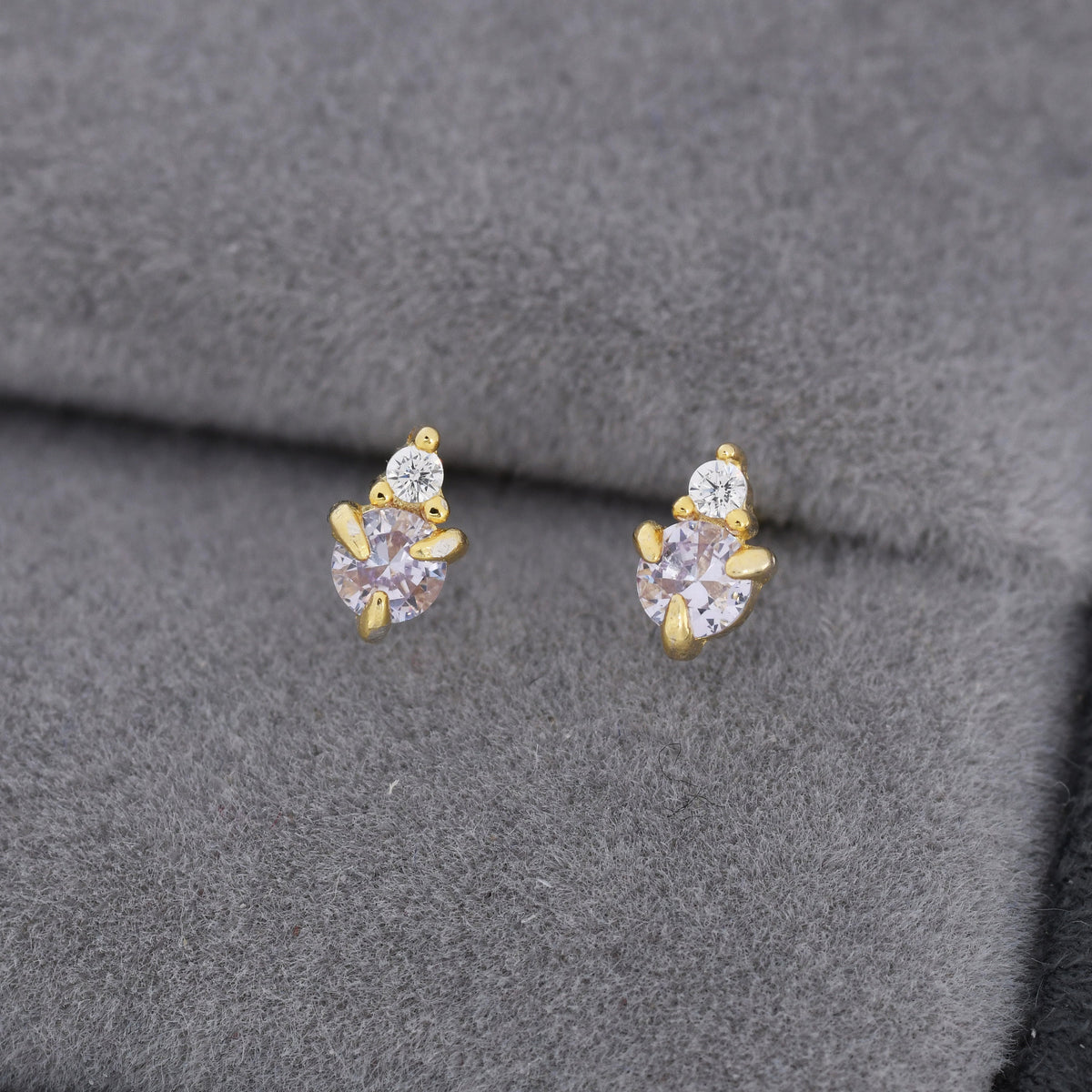 Sterling Silver Alexandrite Blue Purple CZ Stud Earrings, 3mm June Birthstone CZ Earrings, Silver, Gold or Rose Gold, Stacking Earrings