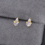 Sterling Silver Alexandrite Blue Purple CZ Stud Earrings, 3mm June Birthstone CZ Earrings, Silver, Gold or Rose Gold, Stacking Earrings