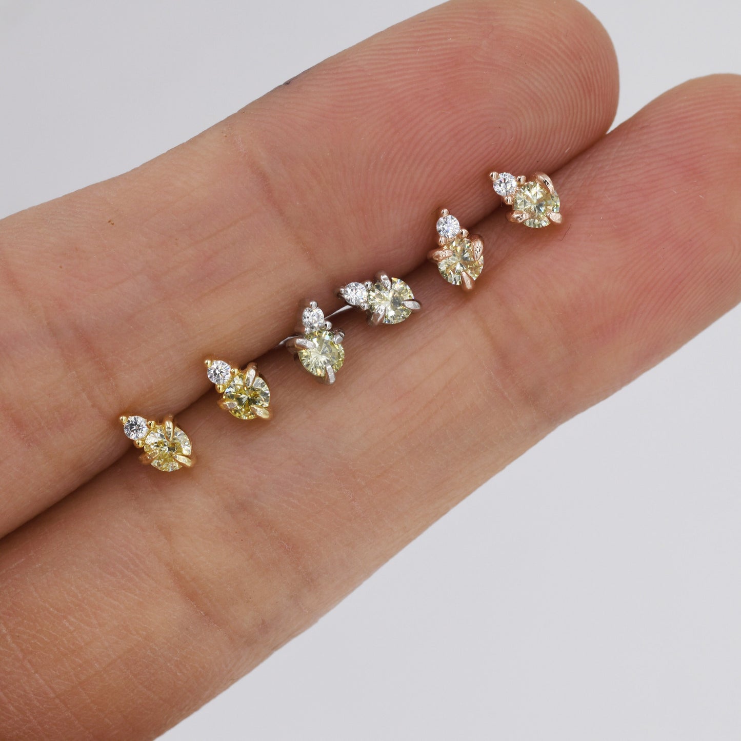 Sterling Silver Peridot Green CZ Stud Earrings,  3mm August Birthstone CZ Earrings, Silver, Gold or Rose Gold, Stacking Earrings