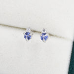 Sterling Silver Tanzanite Blue CZ Stud Earrings, 3mm December Birthstone CZ Earrings, Silver, Gold or Rose Gold, Stacking Earrings