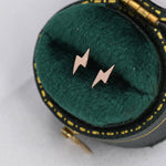 Extra Tiny Lightning Bolt Stud Earrings in Sterling Silver, Silver, Gold and Black, Barely Visible Earrings, Cute and Fun