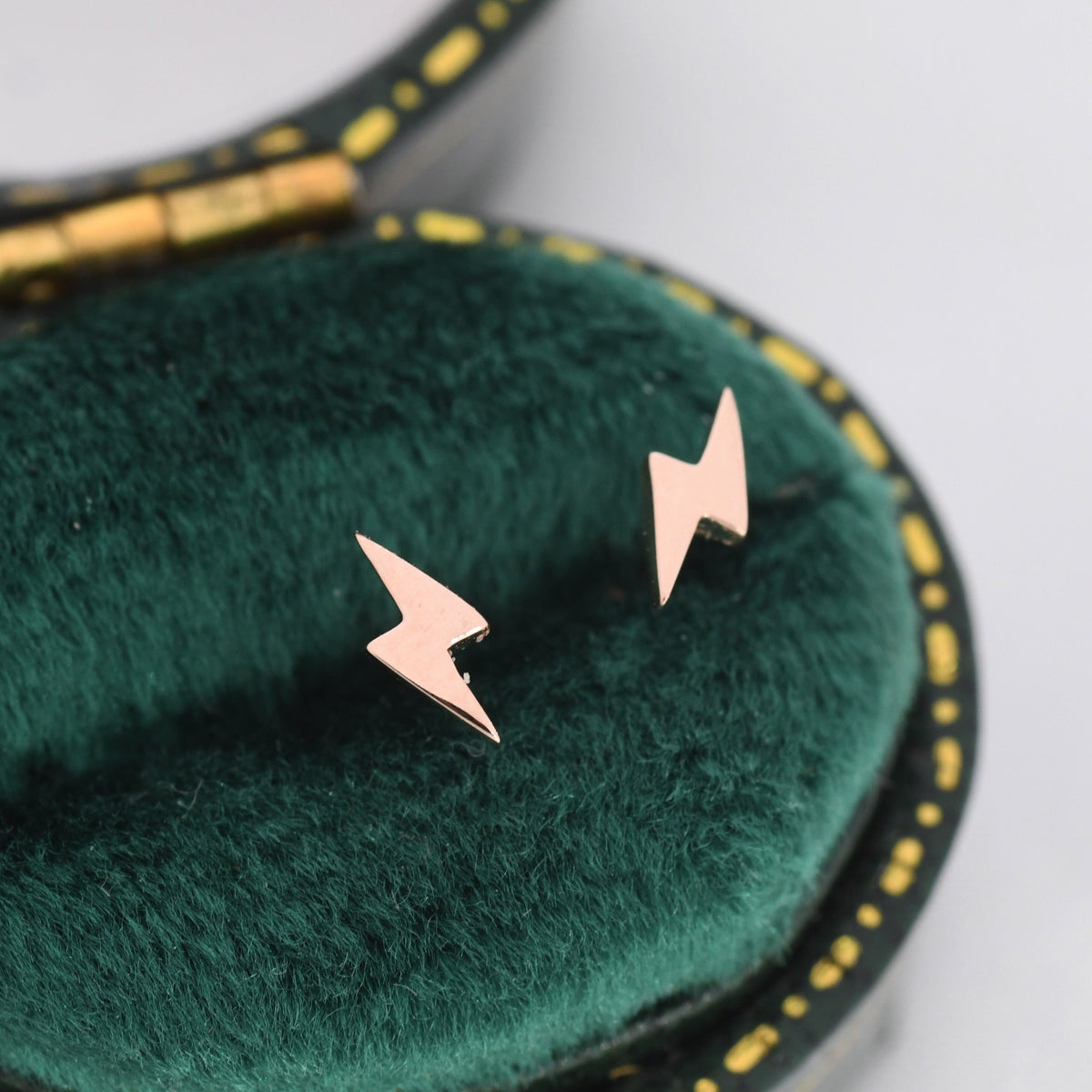 Extra Tiny Lightning Bolt Stud Earrings in Sterling Silver, Silver, Gold and Black, Barely Visible Earrings, Cute and Fun