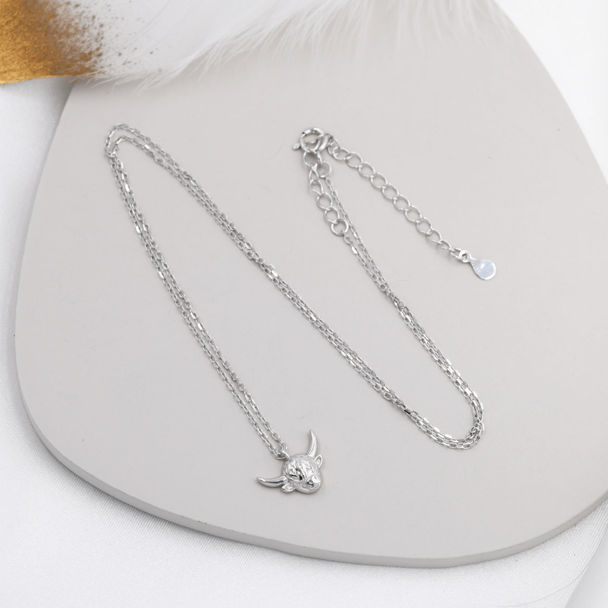 Tiny Highland Cow Pendant Necklace in Sterling Silver, Highland Cow Necklace, Scottish Inspired Jewellery