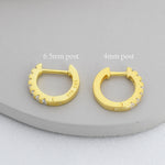 Amethyst Purple Ombre CZ Huggie Hoops in Sterling Silver, Silver or Gold, Minimalist Hoop Earrings, 8mm Hoops, cartilage hoops, Gradient