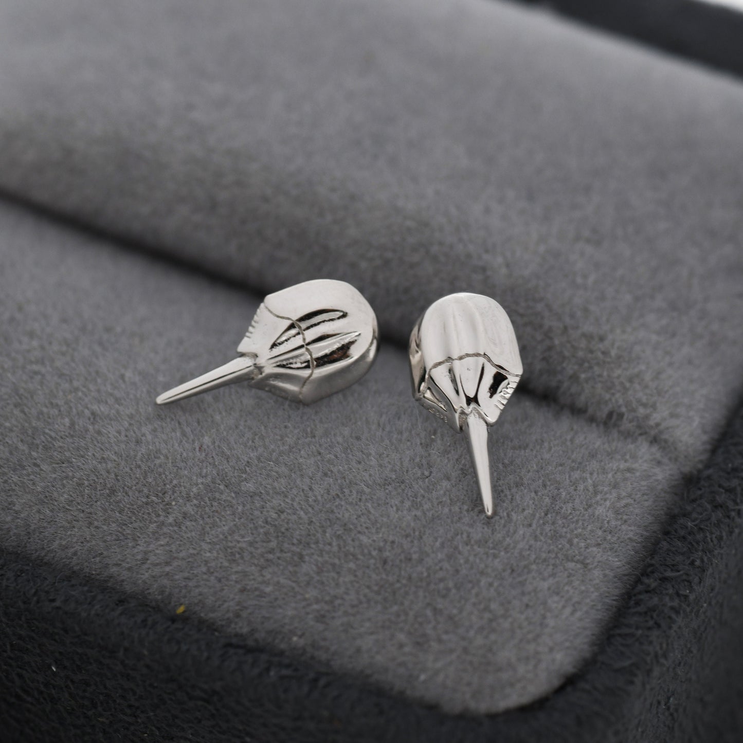 Horseshoe Crab Stud Earrings in Sterling Silver, Silver or Gold, Ocean Animal, Nature Inspired Animal Earrings