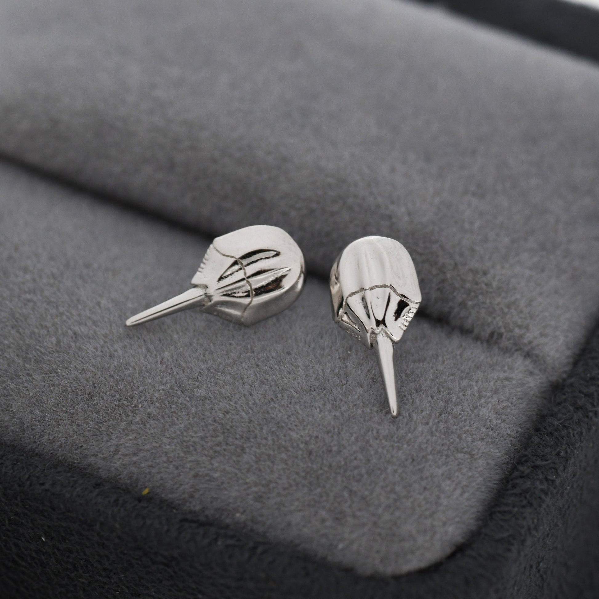 Horseshoe Crab Stud Earrings in Sterling Silver, Silver or Gold, Ocean Animal, Nature Inspired Animal Earrings