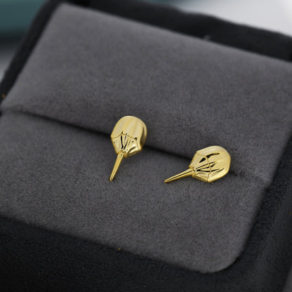Horseshoe Crab Stud Earrings in Sterling Silver, Silver or Gold, Ocean Animal, Nature Inspired Animal Earrings