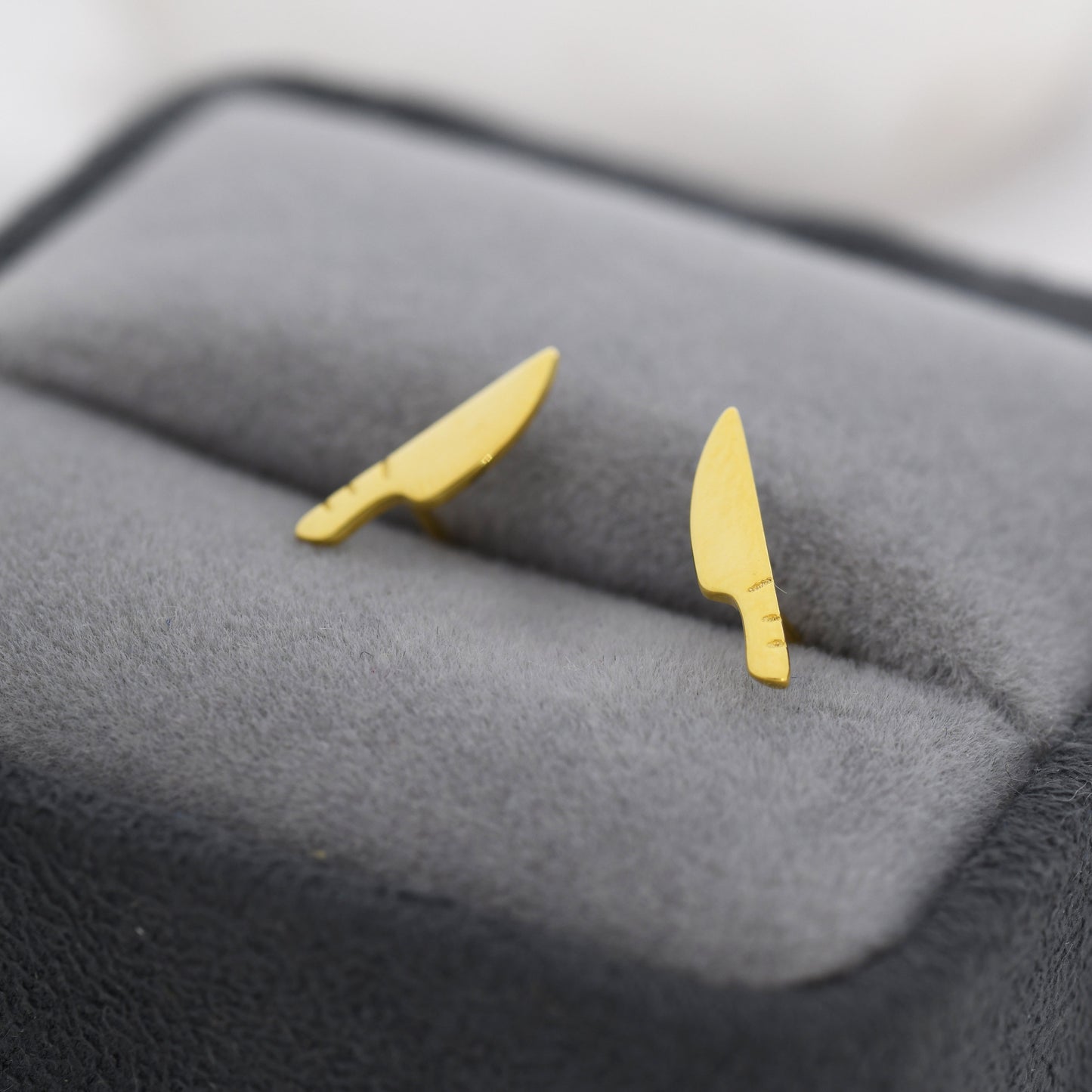 Tiny Knife Stud Earrings in Sterling Silver, Silver or Gold, Dagger Earrings, Fun and Quirky Earrings