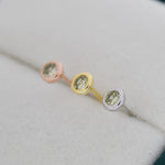 Sterling Silver Peridot Green CZ Stud Earrings, 4mm August Birthstone CZ Earrings, Silver, Gold or Rose Gold, Stacking Earrings