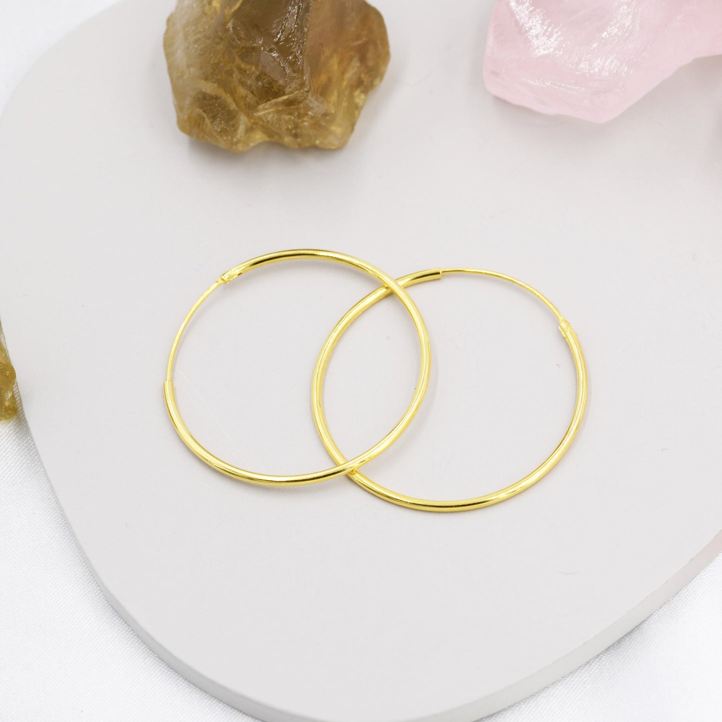 Extra Skinny Large Infinity Hoops in Sterling Silver, Two Sizes to Choose From, Silver or Gold, Minimalist Hoops, Solid Silver