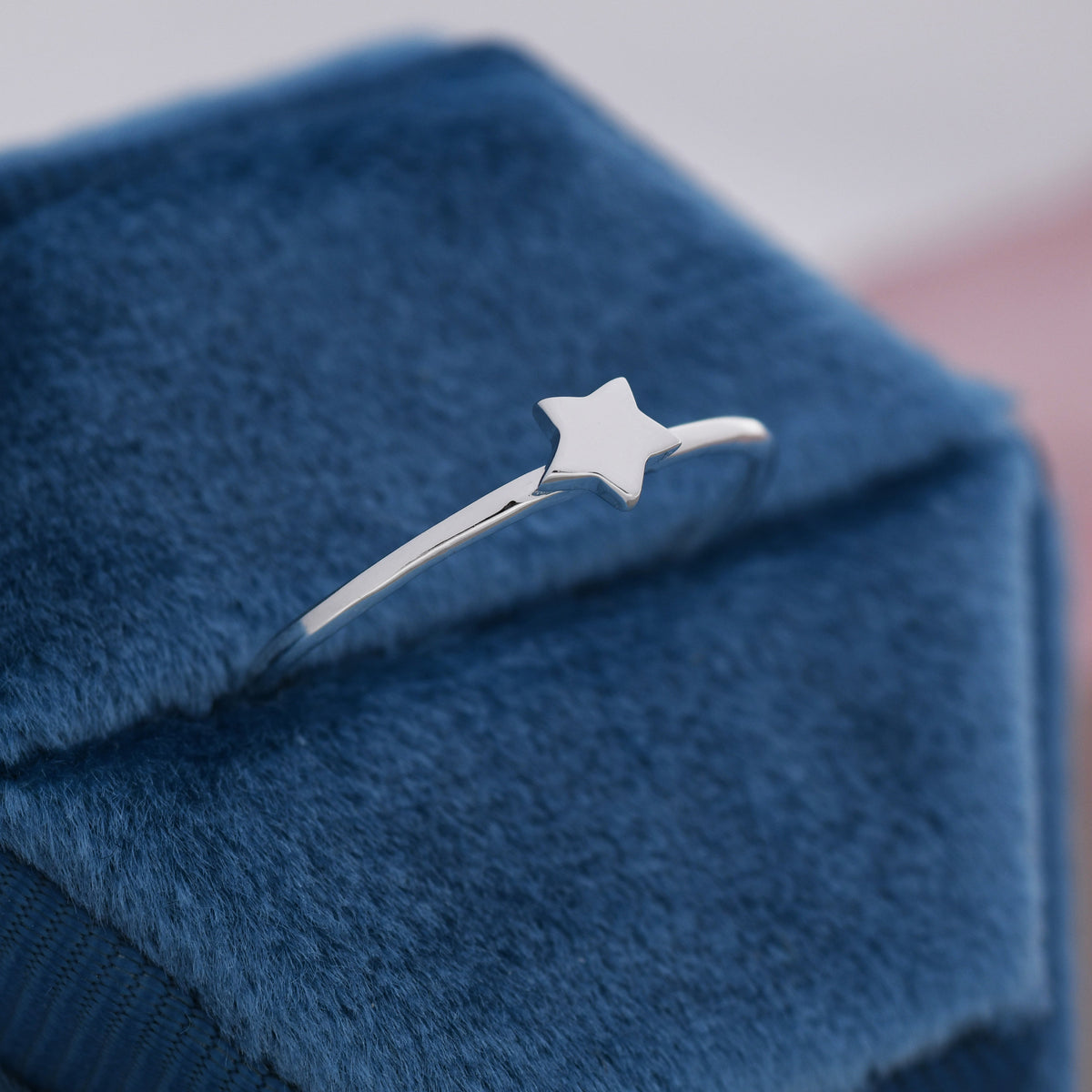Extra Tiny Little Star Skinny Ring in Sterling Silver, Single Star Delicate Ring, Silver Star Ring, Simple and Minimal