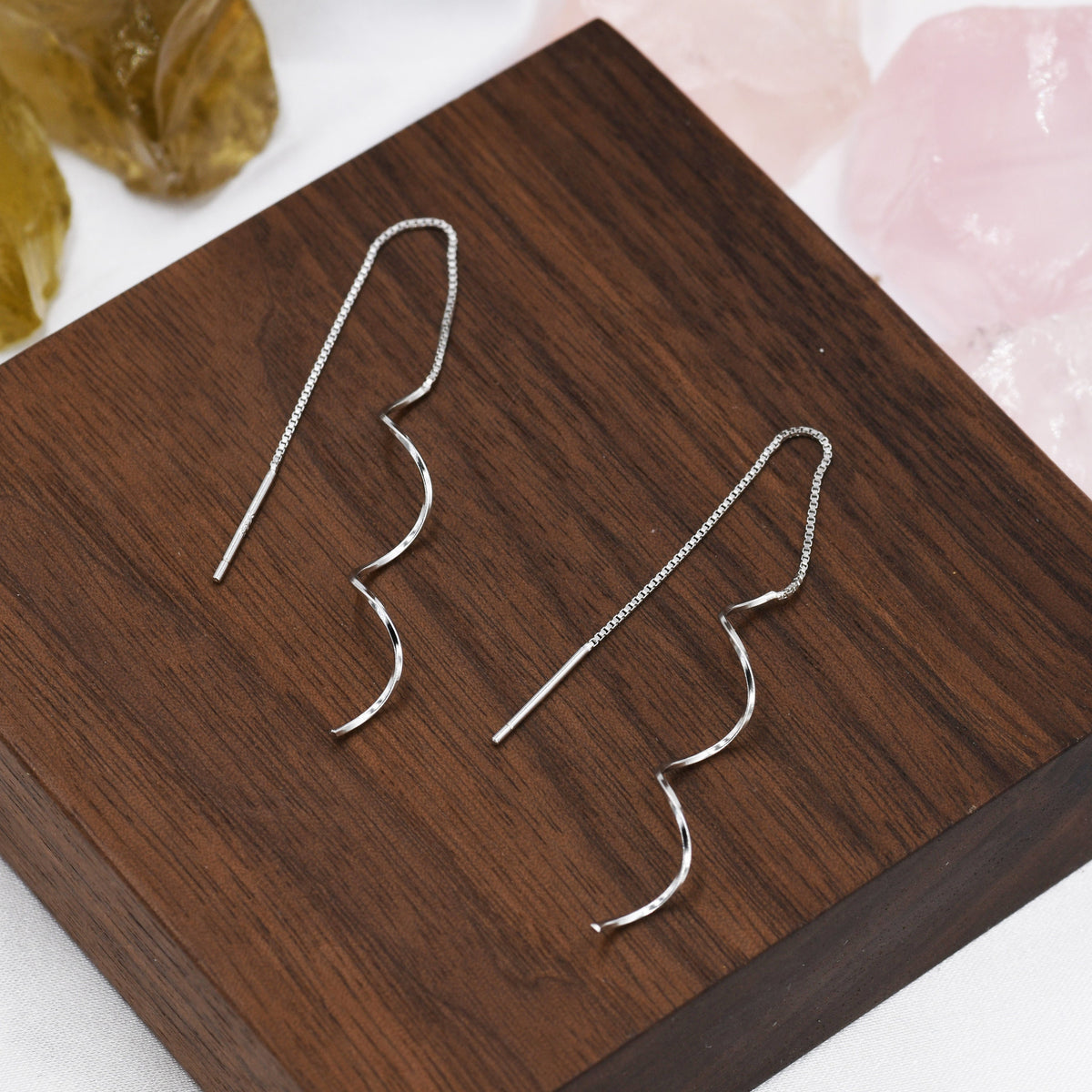 Minimalist Swirl Threader Earrings