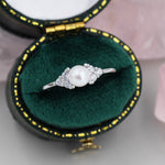 Freshwater Pearl Gemstone Ring with CZ Accents