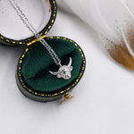 Tiny Highland Cow Pendant Necklace in Sterling Silver, Highland Cow Necklace, Scottish Inspired Jewellery