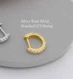 Ruby Pink CZ Huggie Hoops in Sterling Silver, Silver or Gold, Minimalist Hoop Earrings, 8mm Hoops, Red Crystal Hoops, July Birthstone