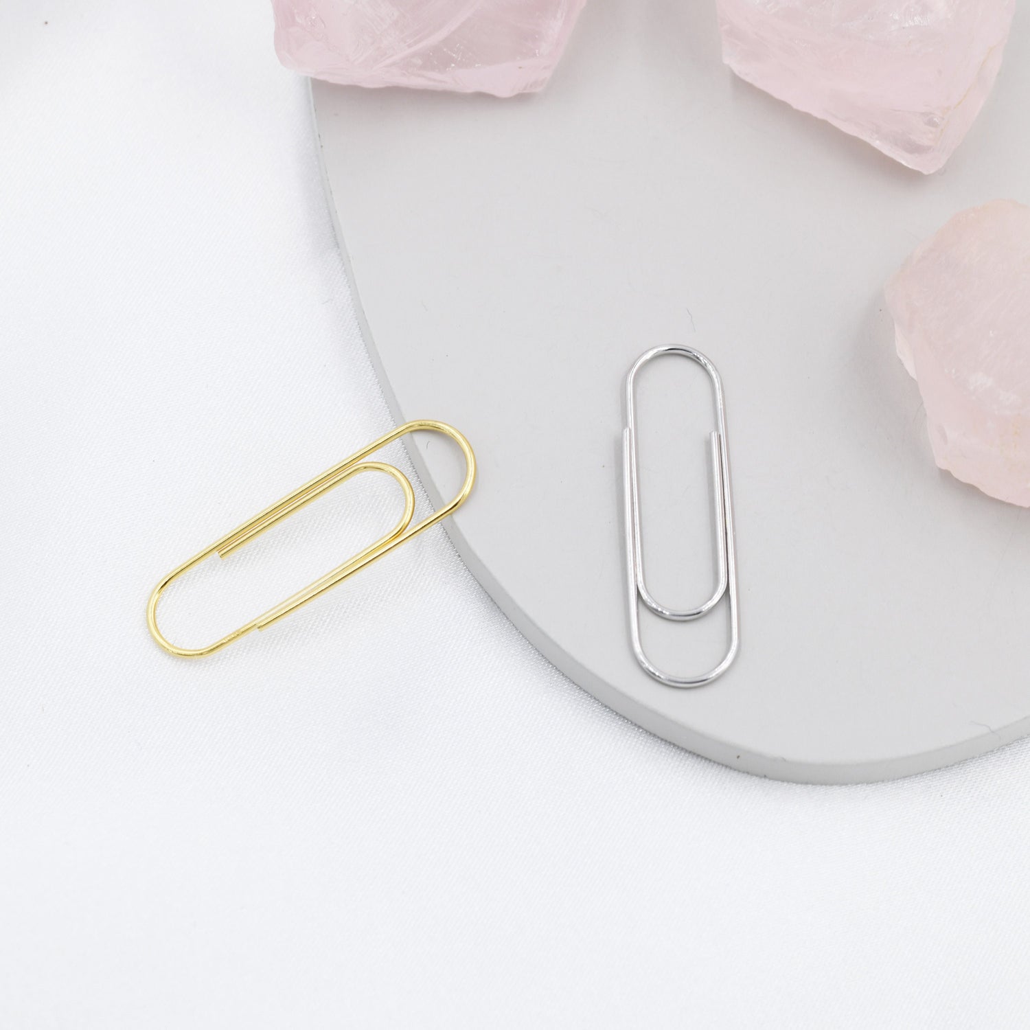 Quirky Paperclip Earrings in Sterling Silver, Silver or Gold, Fun Earrings, Pull Through Hoop Earrings