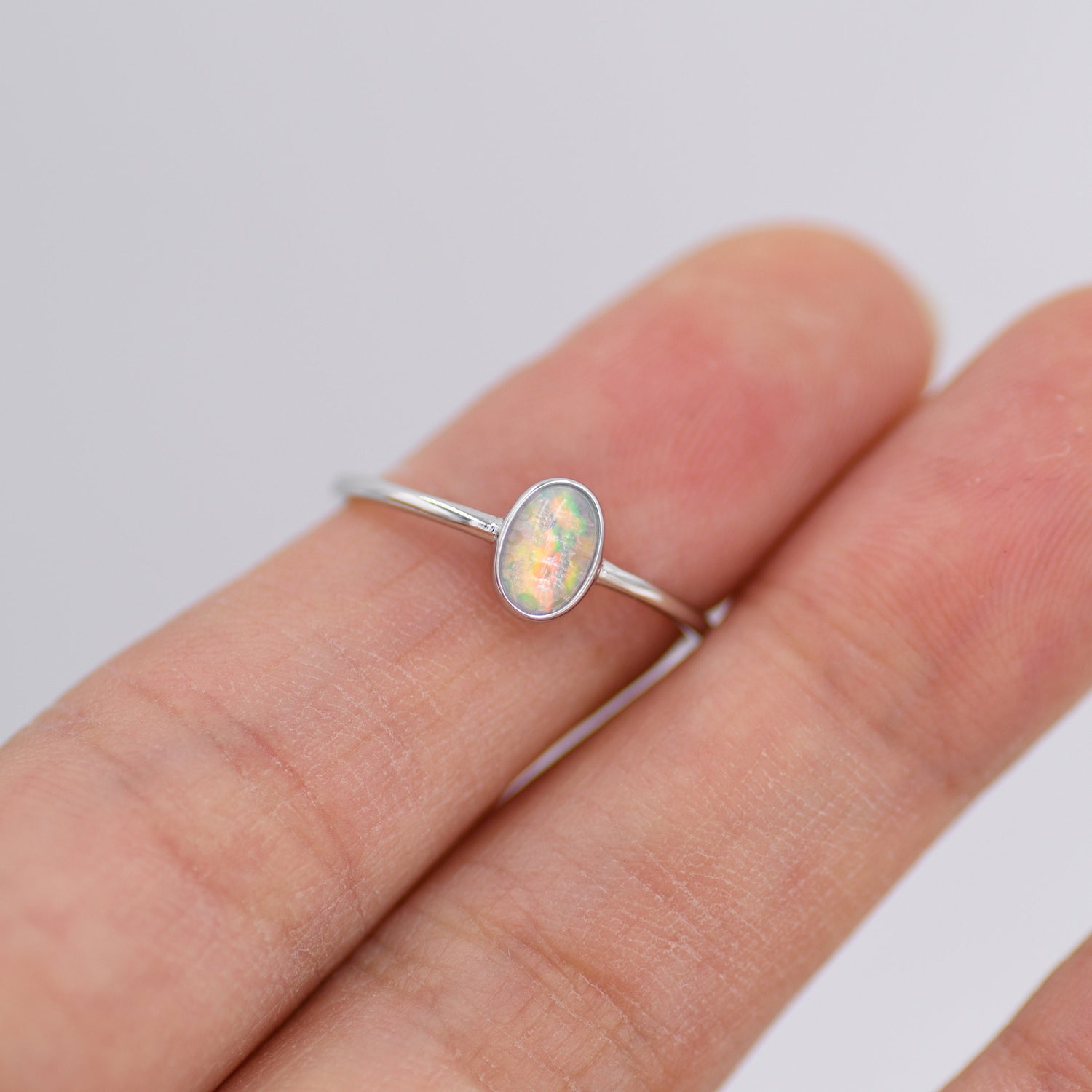 Oval Opal Gemstone Ring