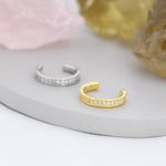 CZ Ear Cuff in Sterling Silver, Silver or Gold, Simple Piercing Free Earrings, Minimalist Ear Cuff, Diamond CZ Ear Cuff