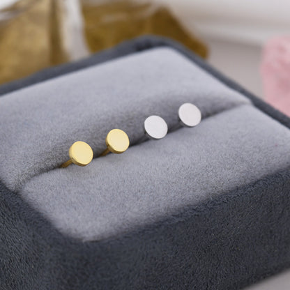 Tiny Round Dot Stud Earrings in Sterling Silver, Silver, or Gold, Dainty Earrings, Extra Tiny, Stacking Earrings, Circle Earrings