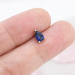 Sterling Silver Sapphire Blue Droplet Earrings, Pear Cut Sapphire Earrings, September Birthstone CZ Earrings, Silver, Gold or Rose Gold