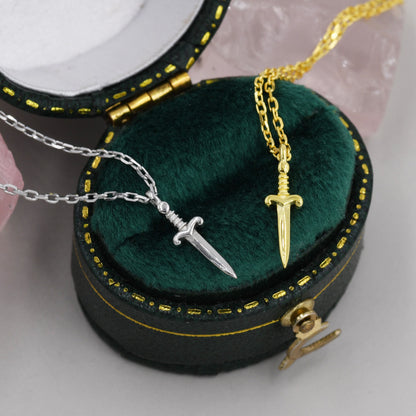 Extra Tiny Sword Pendant Necklace in Sterling Silver, Silver or Gold, Sword Necklace, Extra Small Pendant