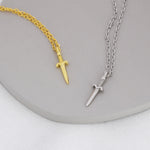 Extra Tiny Sword Pendant Necklace in Sterling Silver, Silver or Gold, Sword Necklace, Extra Small Pendant