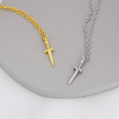 Extra Tiny Sword Pendant Necklace in Sterling Silver, Silver or Gold, Sword Necklace, Extra Small Pendant