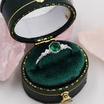 Emerald Ring in Sterling Silver, Silver or Gold, Emerald Green CZ Ring, Vintage Inspired Design US 5 - 8