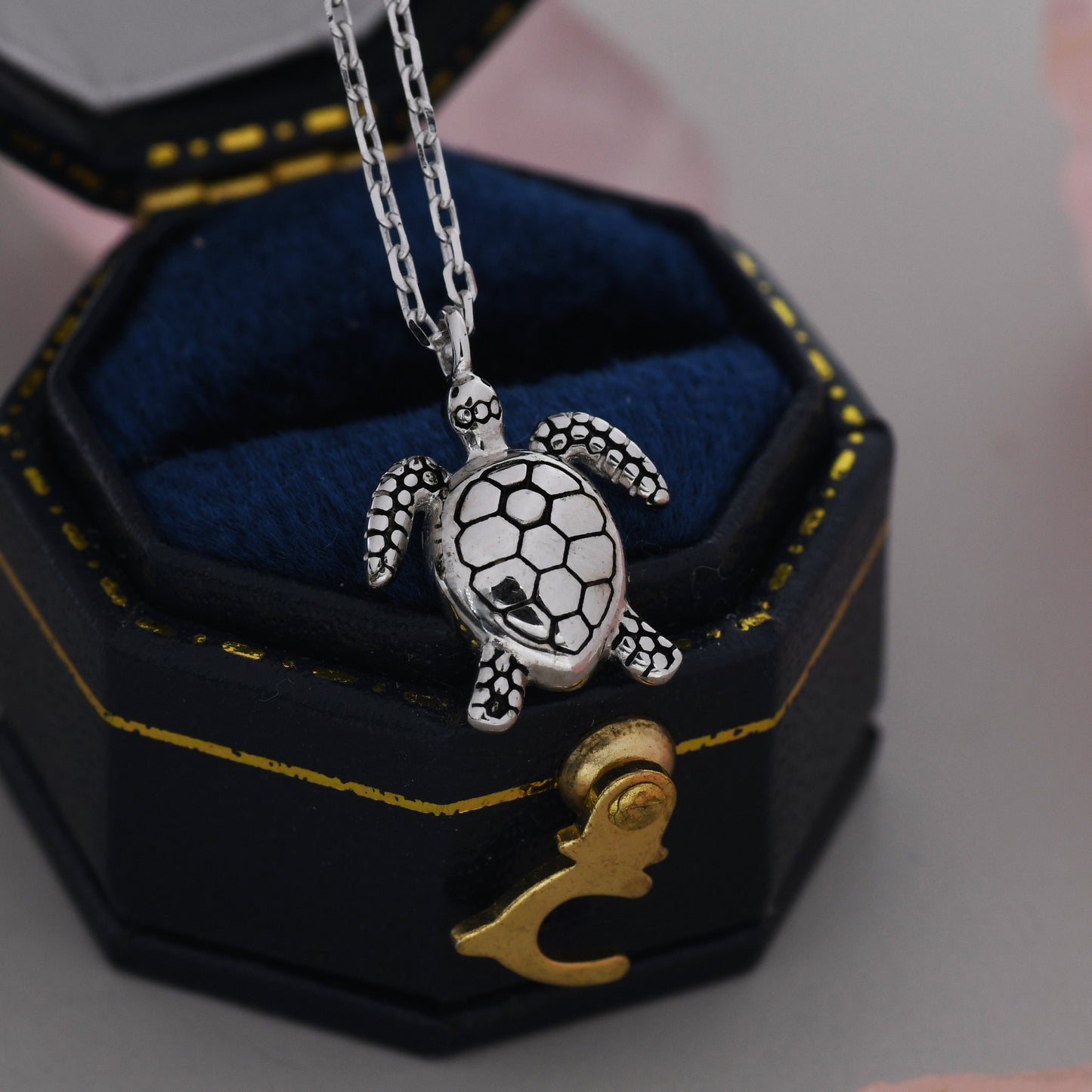 Sea Turtle Pendant Necklace in Sterling Silver, Sea Turtle Necklace, Ocean Jewellery